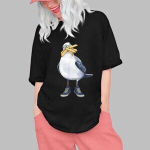 Seagull With Fries And Sneakers Fun Shirt 77
